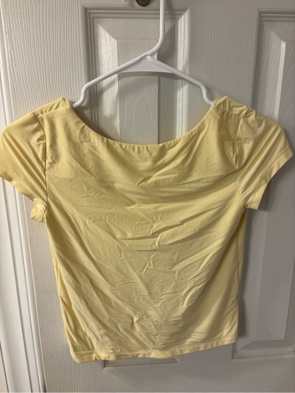 wild fable Light Yellow Scoop Neck Short Sleeve Top